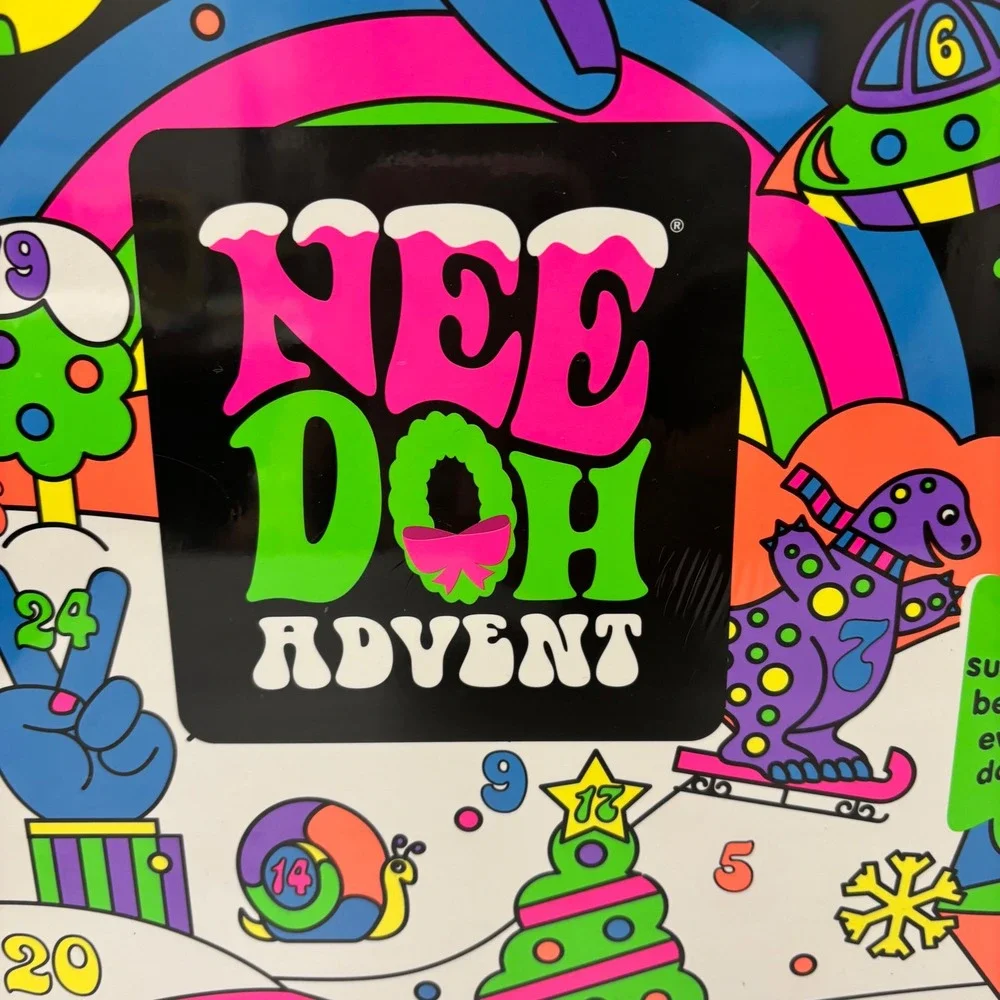 NIB Schylling NeeDoh Advent Calendar 24 Days Squishy Toy Set Multicolor Groovy
